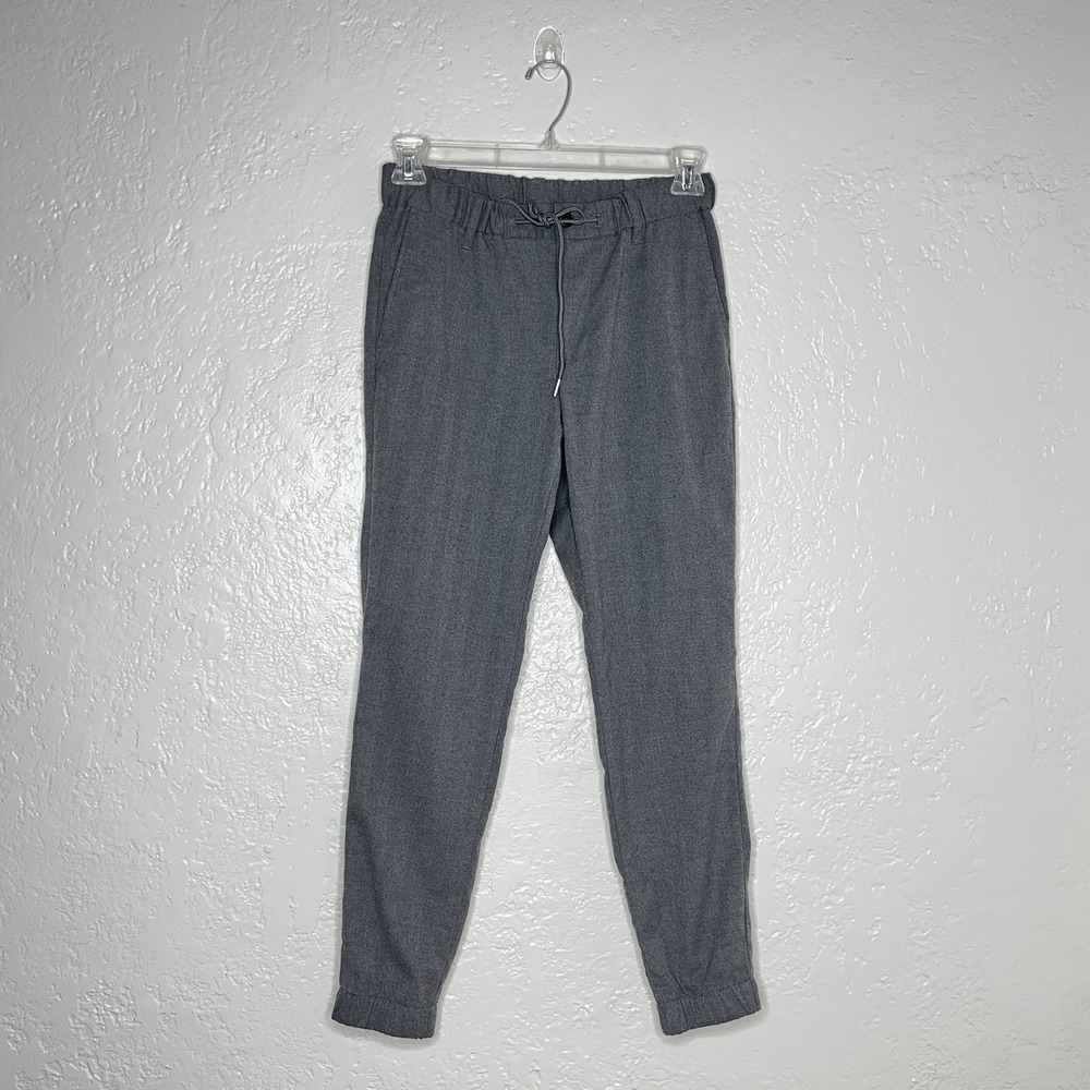 MNG Mango Gray Jogger Pants Elastic Drawstring Waist Tapered Leg Women Size 6